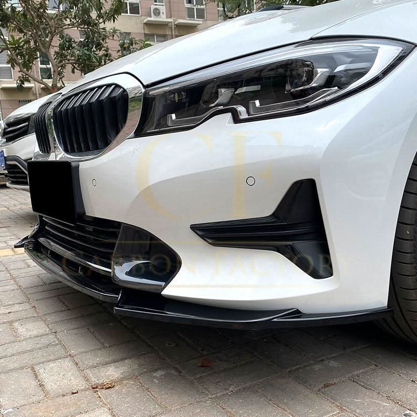 V Style Gloss Black Front Splitter for BMW 3 Series G20 G21 Pre-LCI standard model 19-22