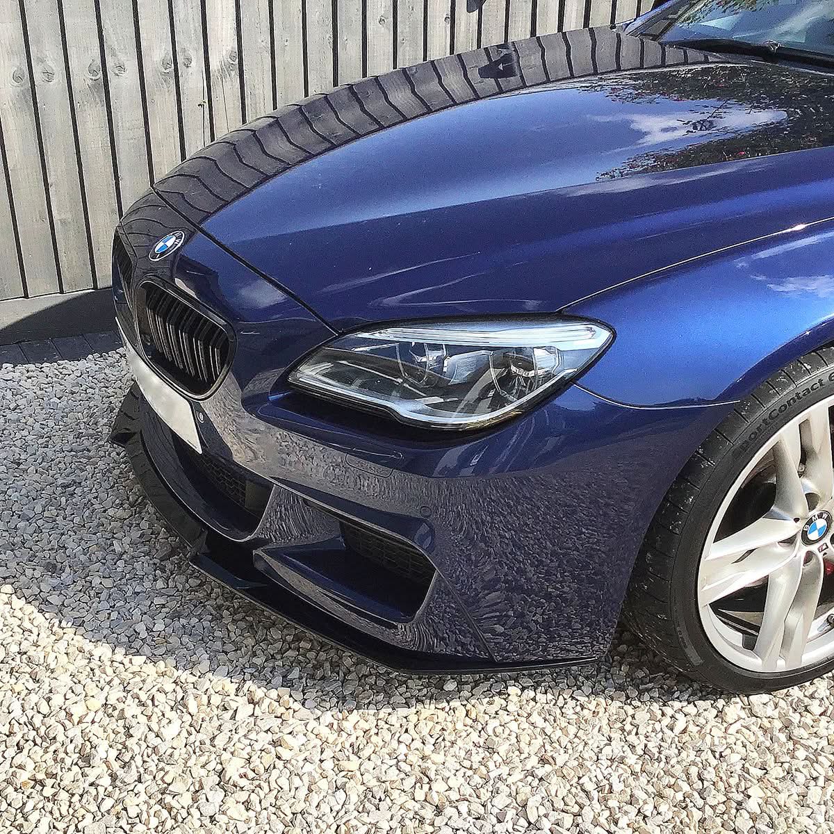 V Style Gloss Black Front Splitter for BMW 6 Series F06 F12 F13 M Sport 11-18
