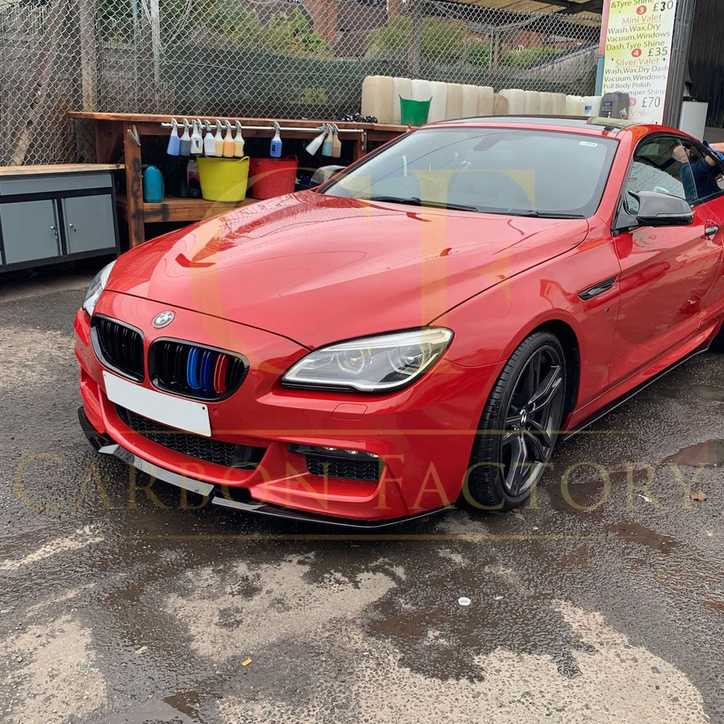 V Style Gloss Black Front Splitter for BMW 6 Series F06 F12 F13 M Sport 11-18
