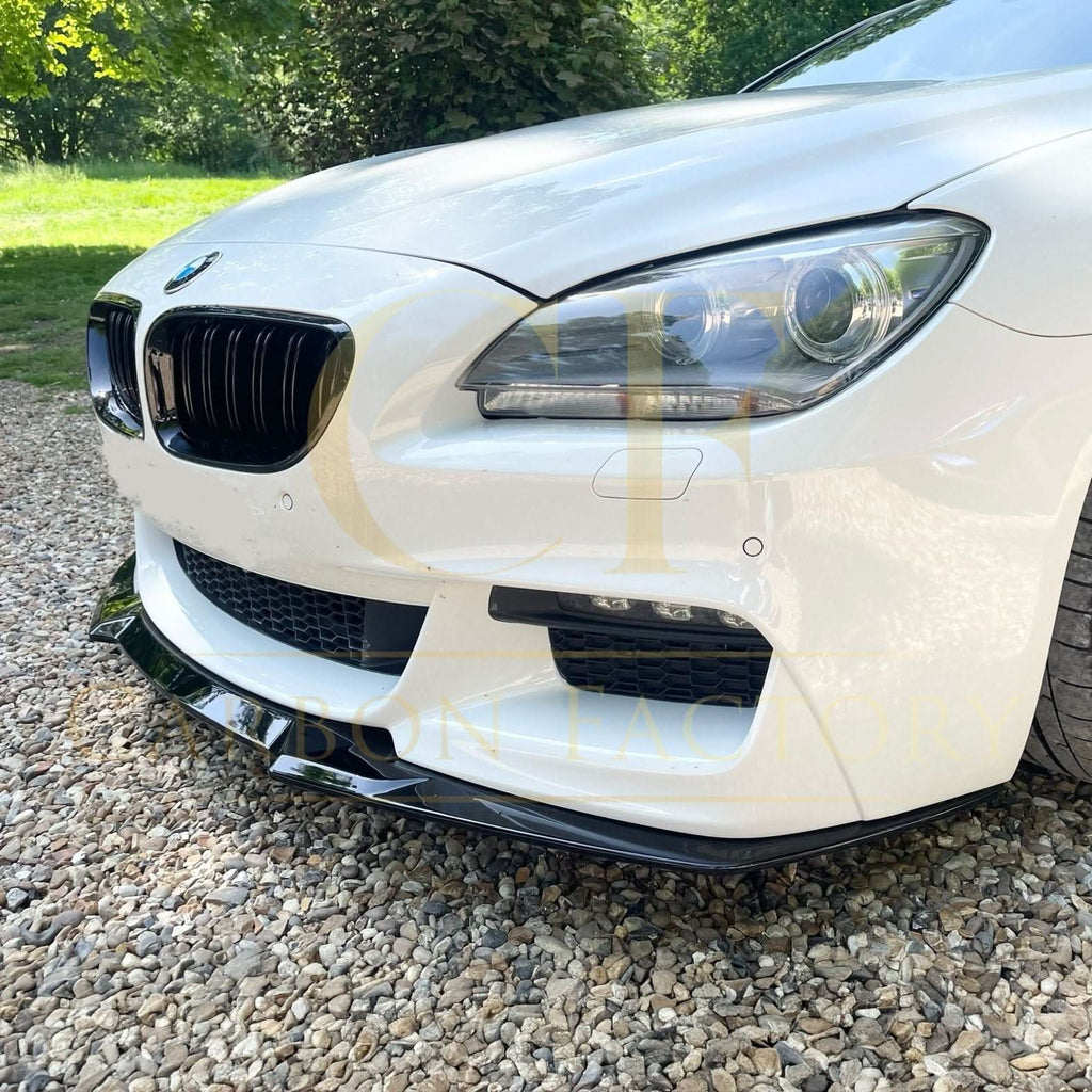 V Style Gloss Black Front Splitter for BMW 6 Series F06 F12 F13 M Sport 11-18