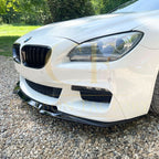 V Style Gloss Black Front Splitter for BMW 6 Series F06 F12 F13 M Sport 11-18