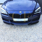 V Style Gloss Black Front Splitter for BMW 6 Series F06 F12 F13 M Sport 11-18