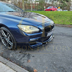V Style Gloss Black Front Splitter for BMW 6 Series F06 F12 F13 M Sport 11-18