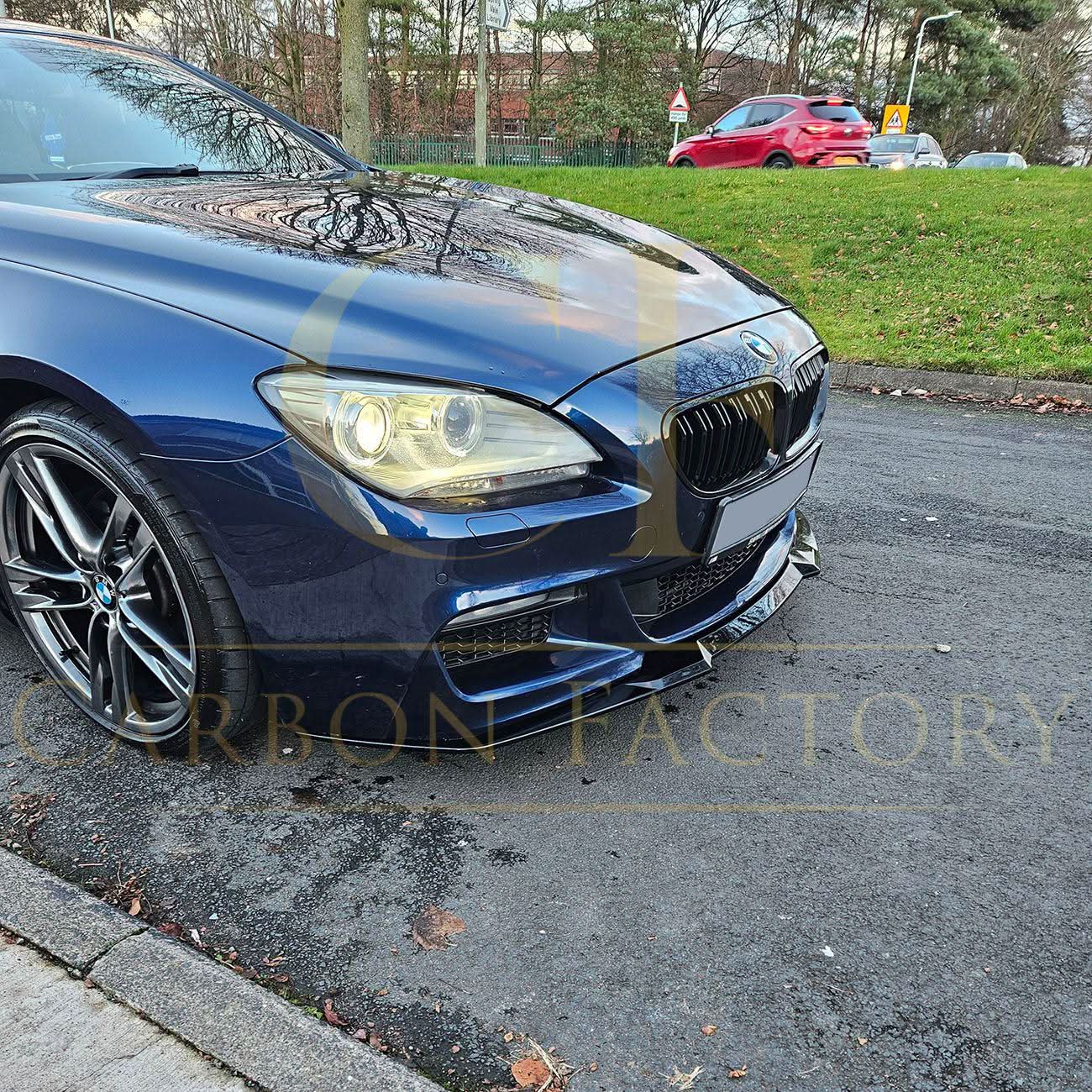 V Style Gloss Black Front Splitter for BMW 6 Series F06 F12 F13 M Sport 11-18