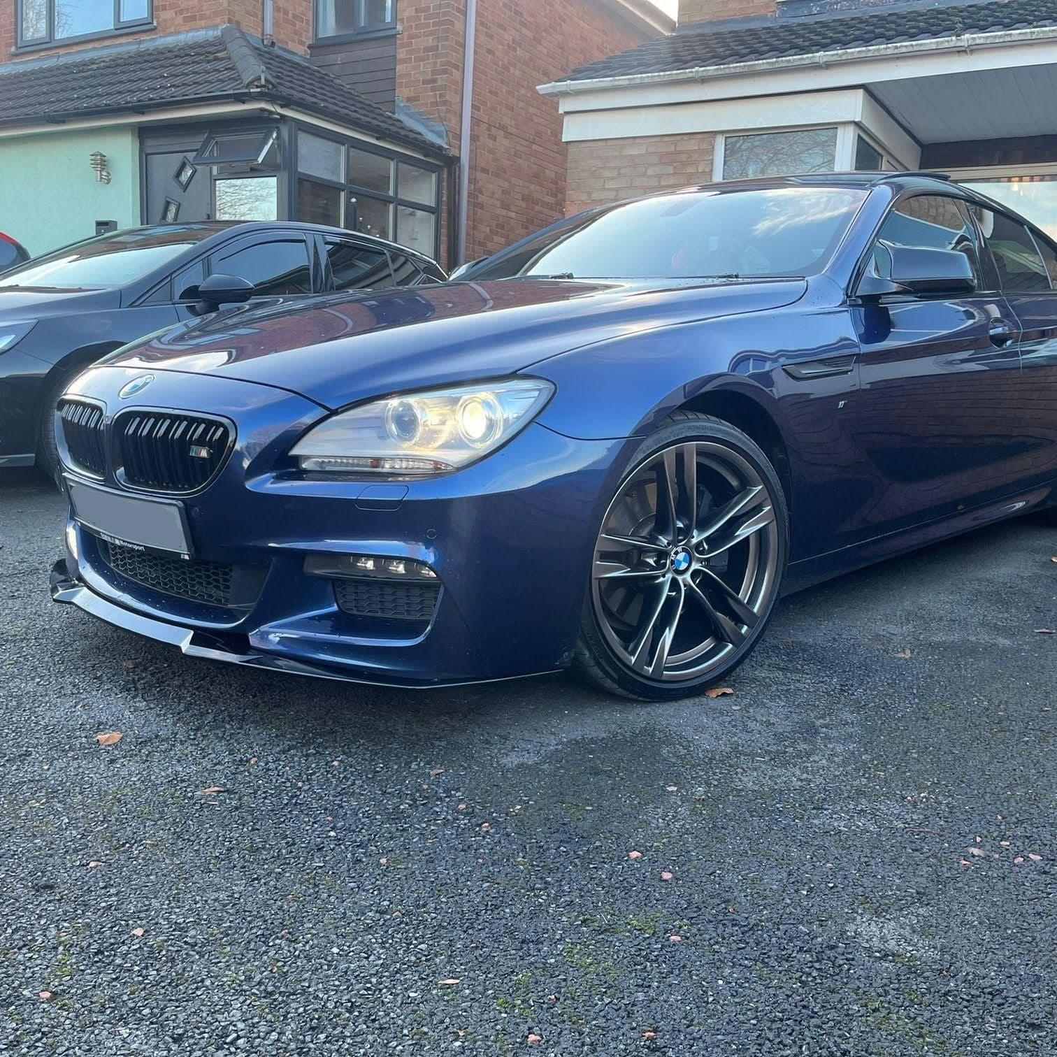 V Style Gloss Black Front Splitter for BMW 6 Series F06 F12 F13 M Sport 11-18