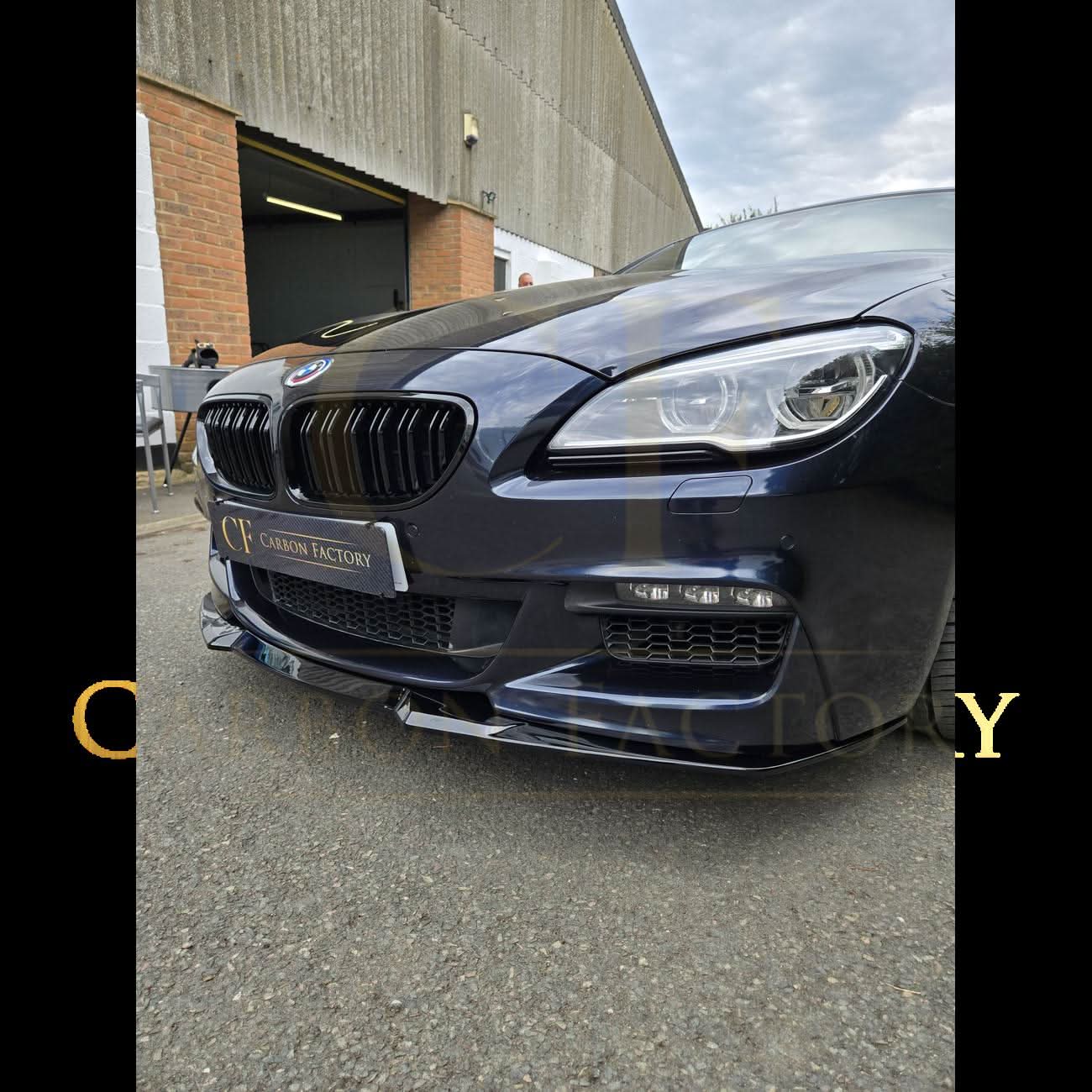 V Style Gloss Black Front Splitter for BMW 6 Series F06 F12 F13 M Sport 11-18