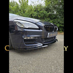 V Style Gloss Black Front Splitter for BMW 6 Series F06 F12 F13 M Sport 11-18