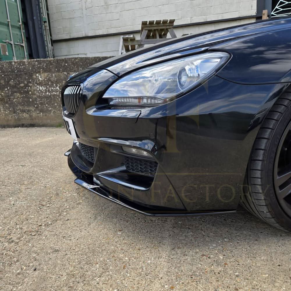 V Style Gloss Black Front Splitter for BMW 6 Series F06 F12 F13 M Sport 11-18