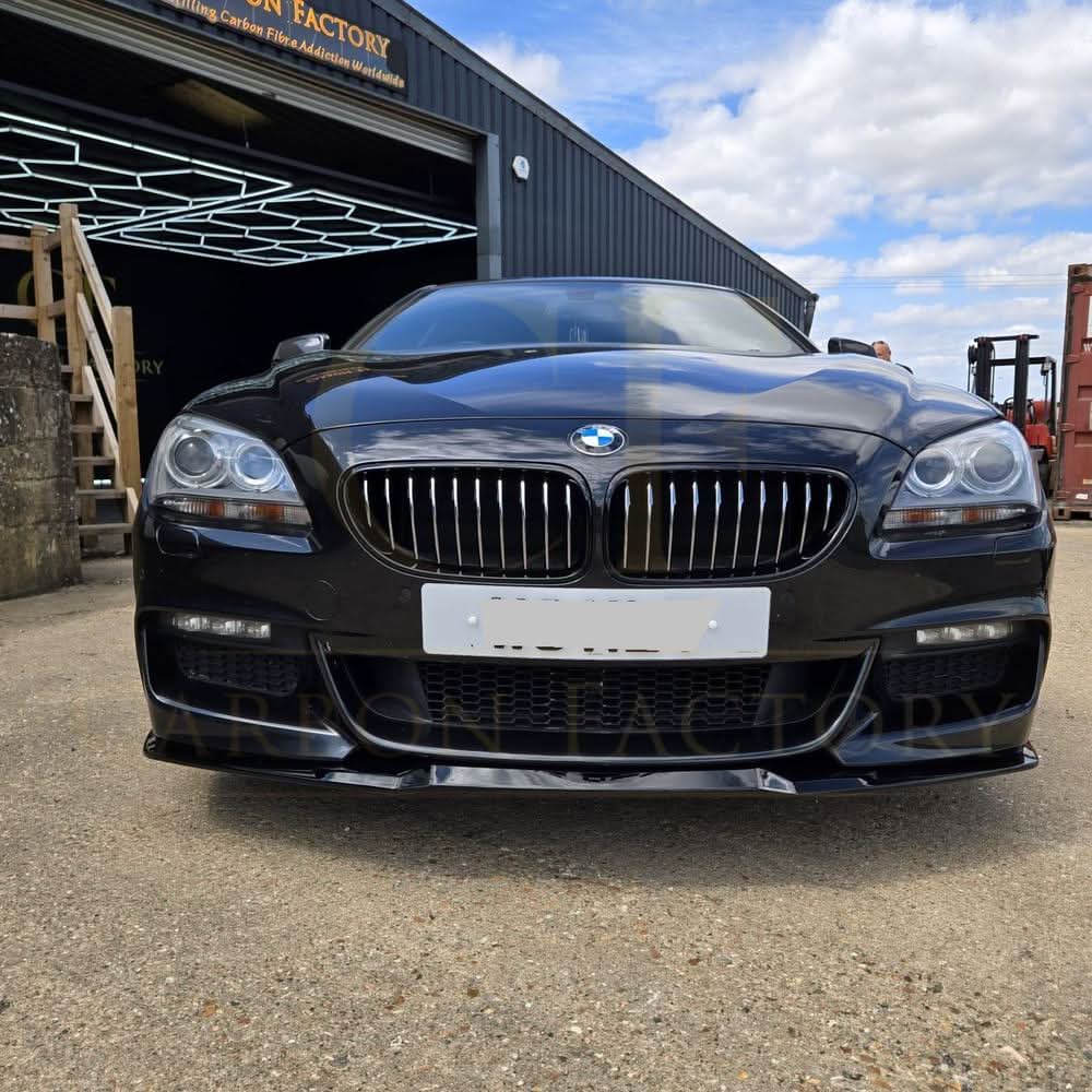 V Style Gloss Black Front Splitter for BMW 6 Series F06 F12 F13 M Sport 11-18