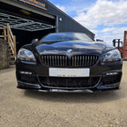 V Style Gloss Black Front Splitter for BMW 6 Series F06 F12 F13 M Sport 11-18