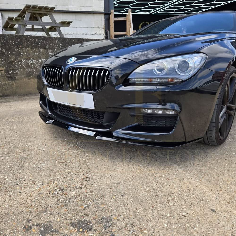 V Style Gloss Black Front Splitter for BMW 6 Series F06 F12 F13 M Sport 11-18