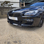 V Style Gloss Black Front Splitter for BMW 6 Series F06 F12 F13 M Sport 11-18
