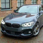 V Style Gloss Black Front Splitter for BMW F20 F21 1 Series LCI M Sport 15-19