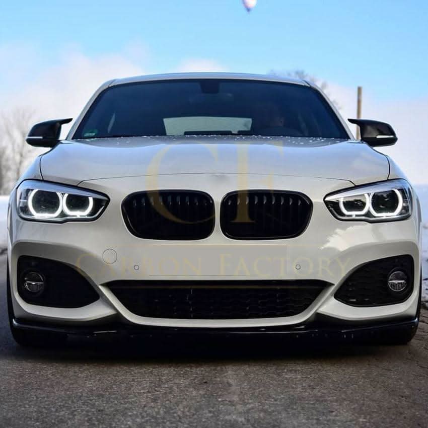V Style Gloss Black Front Splitter for BMW F20 F21 1 Series LCI M Sport 15-19