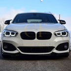 V Style Gloss Black Front Splitter for BMW F20 F21 1 Series LCI M Sport 15-19