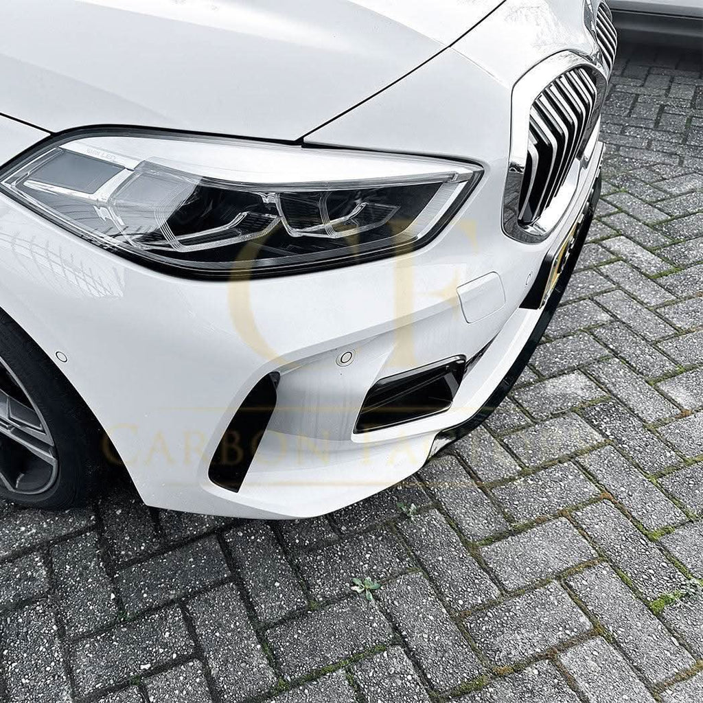 V Style Gloss Black Front Splitter for BMW F40 1 Series 19-24