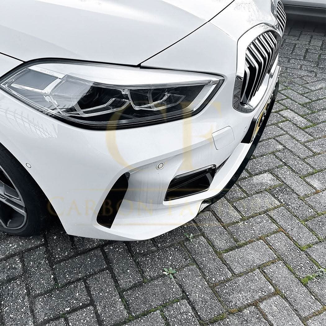 V Style Gloss Black Front Splitter for BMW F40 1 Series 19-24