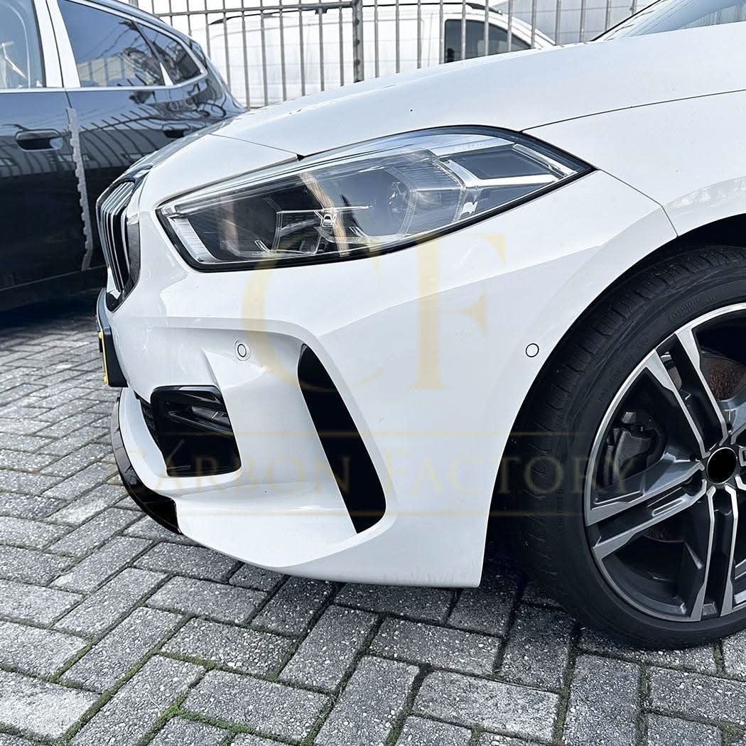 V Style Gloss Black Front Splitter for BMW F40 1 Series 19-24