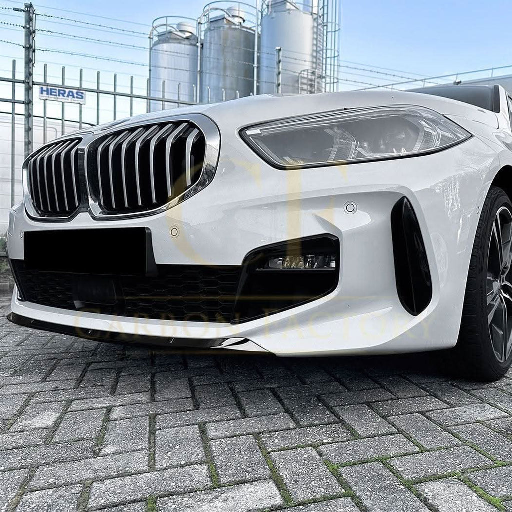 V Style Gloss Black Front Splitter for BMW F40 1 Series 19-24