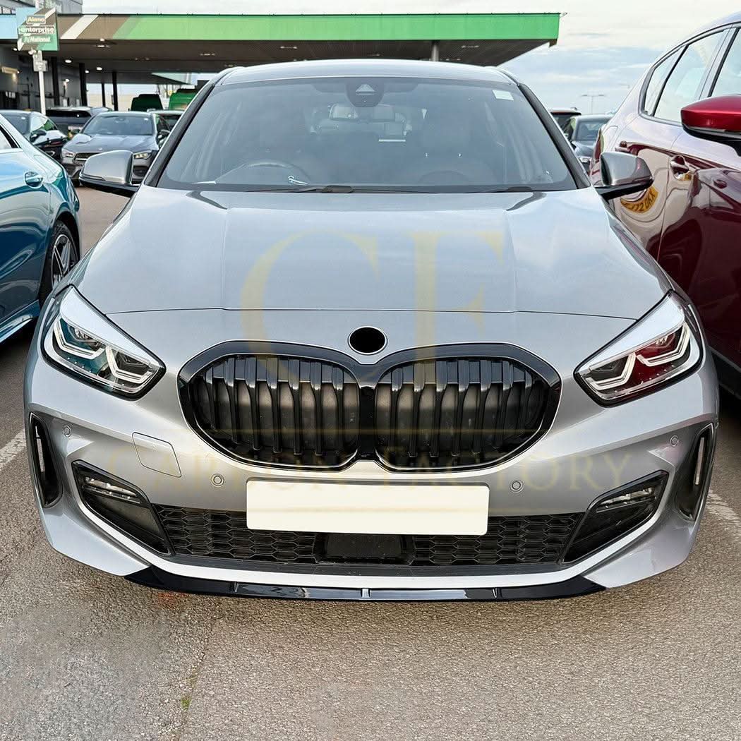 V Style Gloss Black Front Splitter for BMW F40 1 Series 19-24