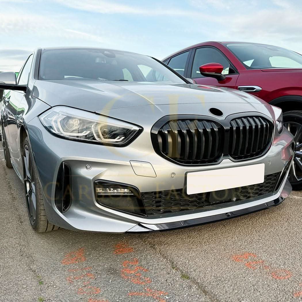 V Style Gloss Black Front Splitter for BMW F40 1 Series 19-24