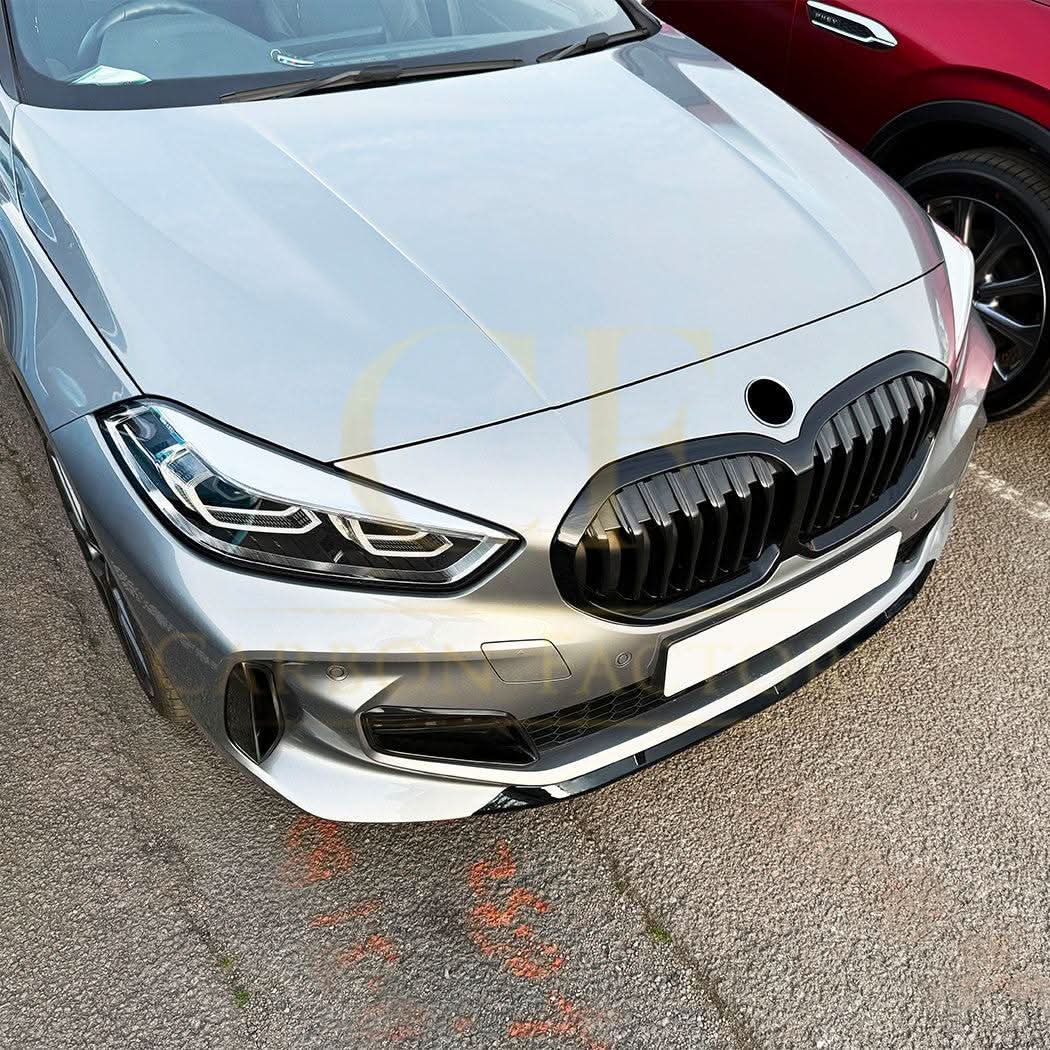 V Style Gloss Black Front Splitter for BMW F40 1 Series 19-24