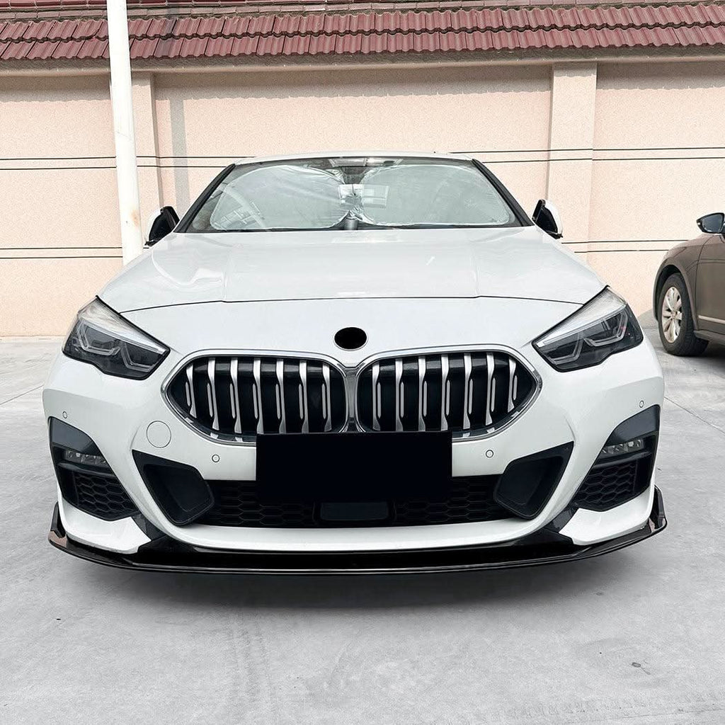 V Style Gloss Black Front Splitter for BMW F44 2 Series 4 Door 20-Present