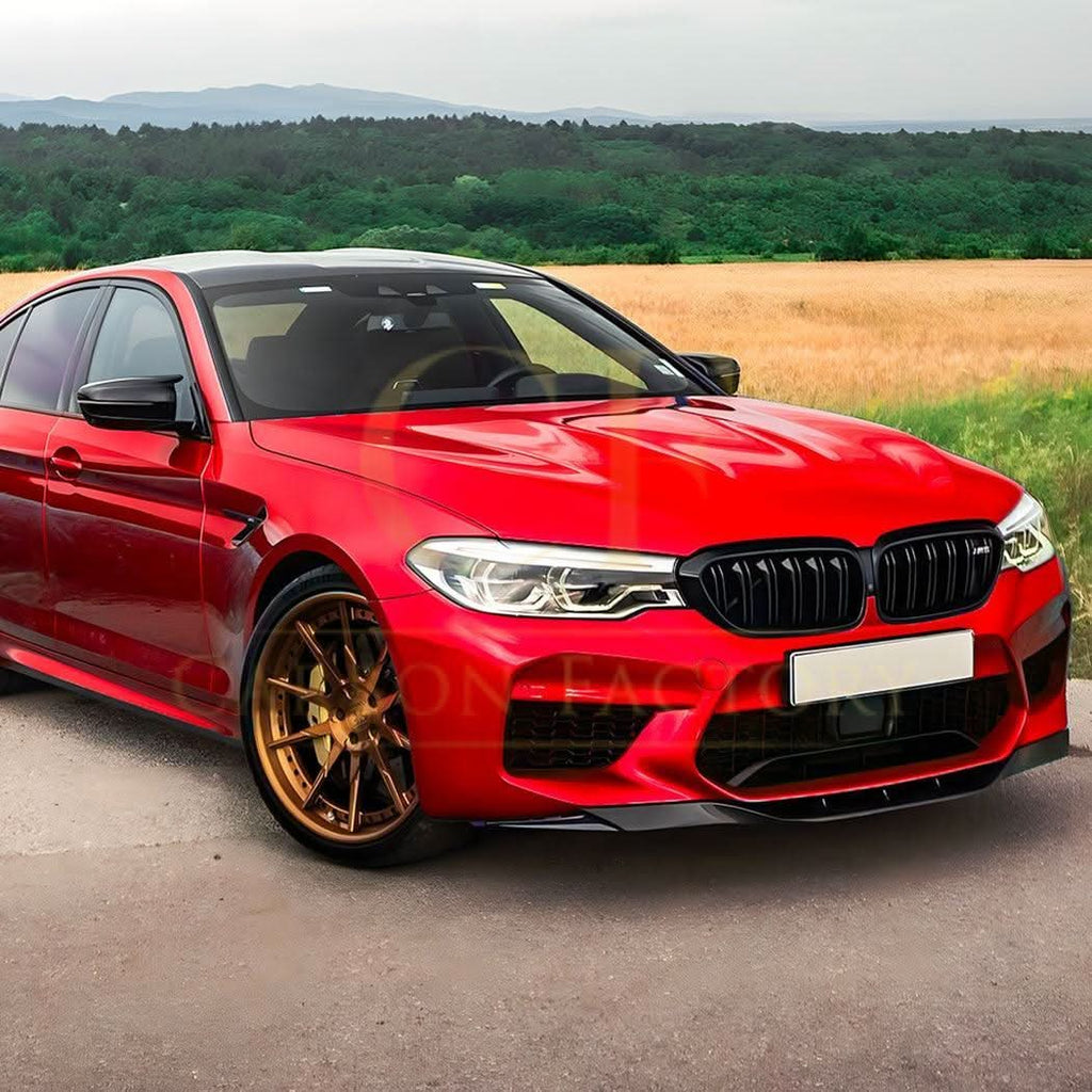 V Style Gloss Black Front Splitter for BMW F90 M5 17-20