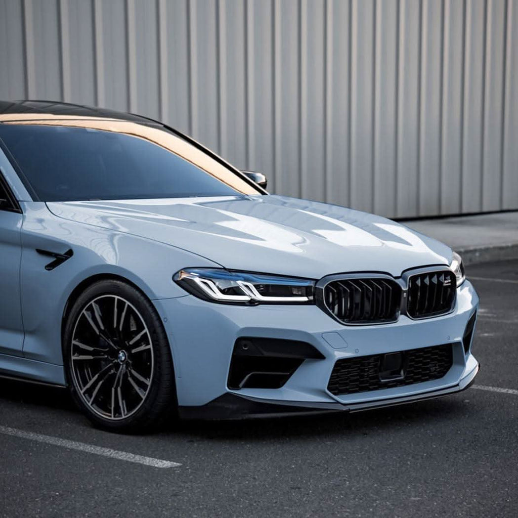 V Style Gloss Black Front Splitter for BMW F90 M5 21-24