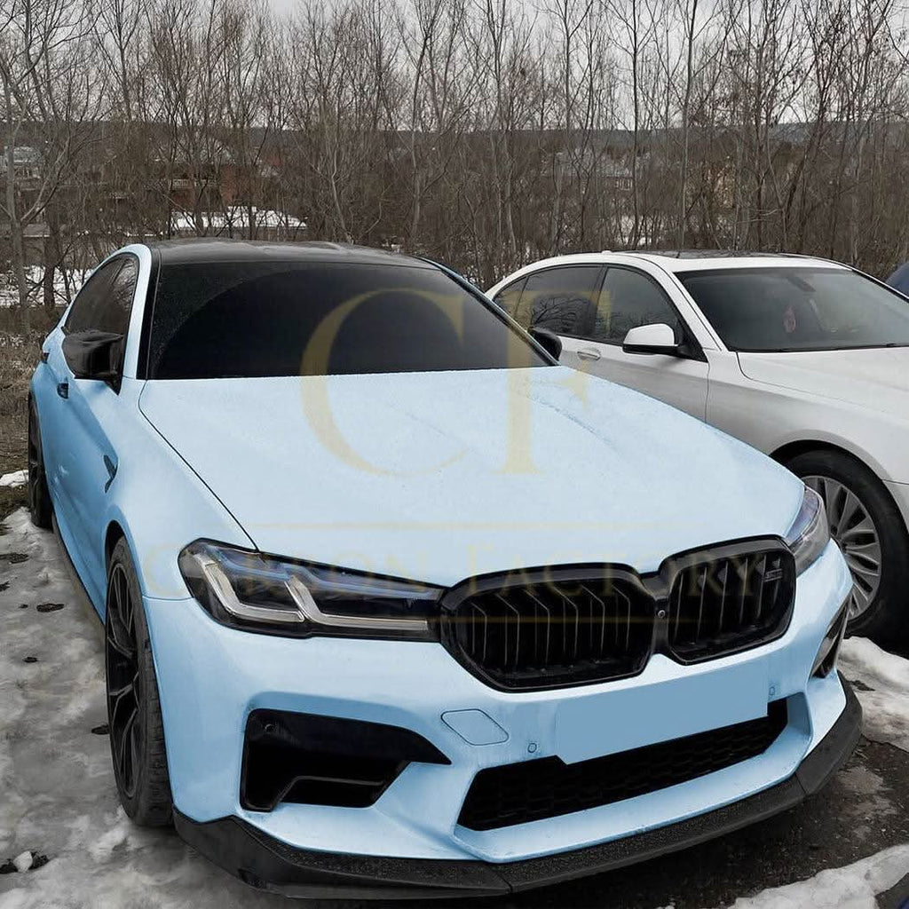 V Style Gloss Black Front Splitter for BMW F90 M5 21-24