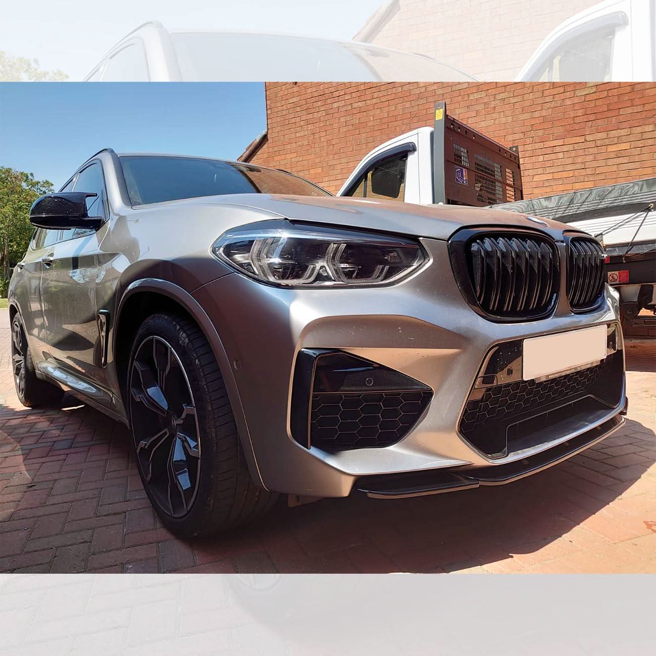 V Style Gloss Black Front Splitter for BMW F97 X3M F98 X4M 18-21