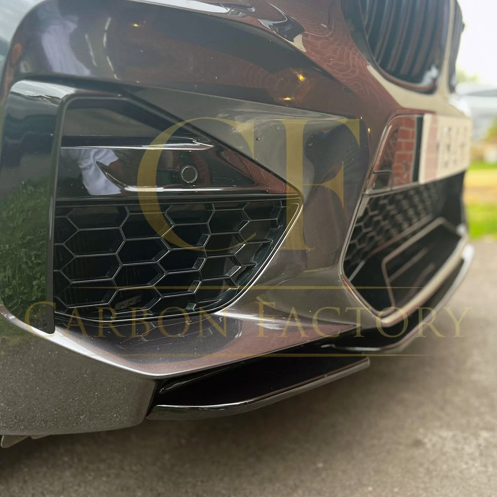 V Style Gloss Black Front Splitter for BMW F97 X3M F98 X4M 18-21