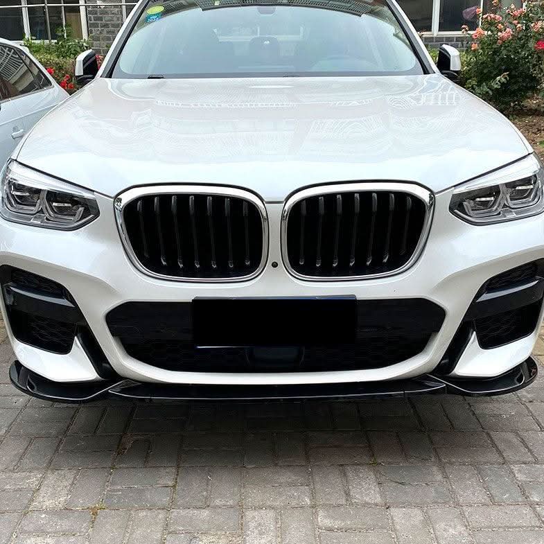 V Style Gloss Black Front Splitter for BMW G01 X3 G02 X4 Pre-LCI 18-21