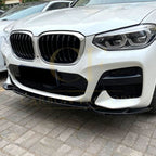 V Style Gloss Black Front Splitter for BMW G01 X3 G02 X4 Pre-LCI 18-21