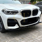 V Style Gloss Black Front Splitter for BMW G01 X3 G02 X4 Pre-LCI 18-21