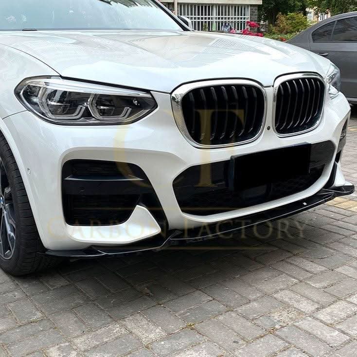 V Style Gloss Black Front Splitter for BMW G01 X3 G02 X4 Pre-LCI 18-21
