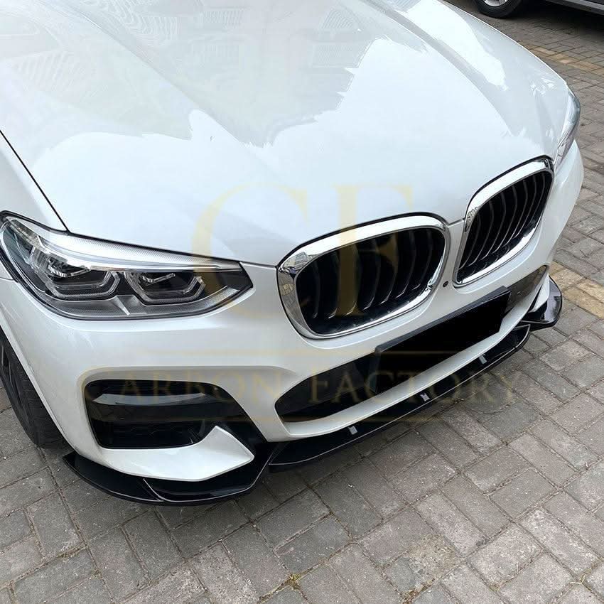 V Style Gloss Black Front Splitter for BMW G01 X3 G02 X4 Pre-LCI 18-21