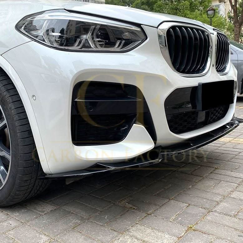 V Style Gloss Black Front Splitter for BMW G01 X3 G02 X4 Pre-LCI 18-21