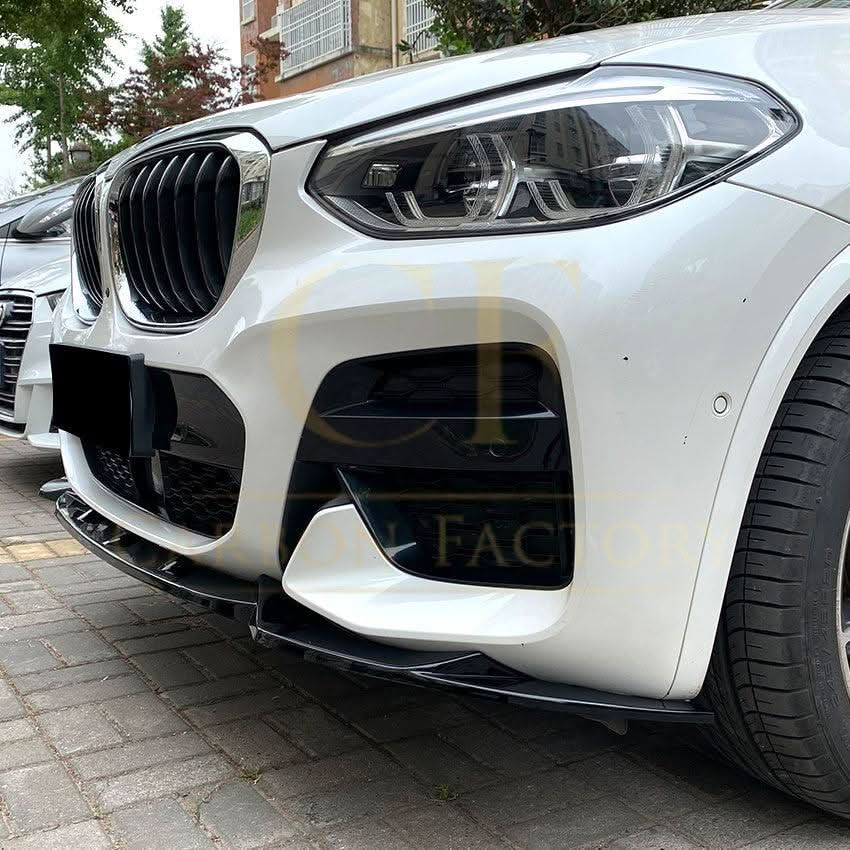V Style Gloss Black Front Splitter for BMW G01 X3 G02 X4 Pre-LCI 18-21