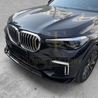 V Style Gloss Black Front Splitter for BMW G05 X5 Pre-LCI 19-22