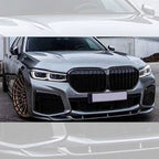 V Style Gloss Black Front Splitter for BMW G11 G12 7 Series LCI 20-23