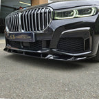V Style Gloss Black Front Splitter for BMW G11 G12 7 Series LCI 20-23