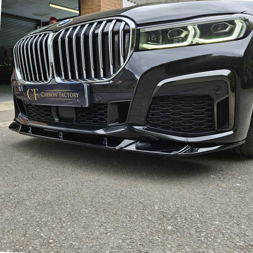 V Style Gloss Black Front Splitter for BMW G11 G12 7 Series LCI 20-23