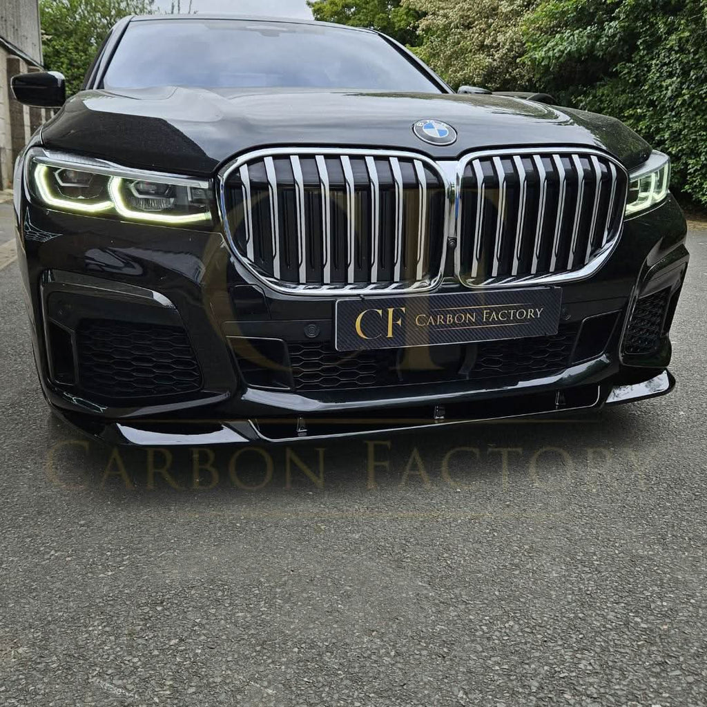 V Style Gloss Black Front Splitter for BMW G11 G12 7 Series LCI 20-23