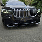 V Style Gloss Black Front Splitter for BMW G11 G12 7 Series LCI 20-23