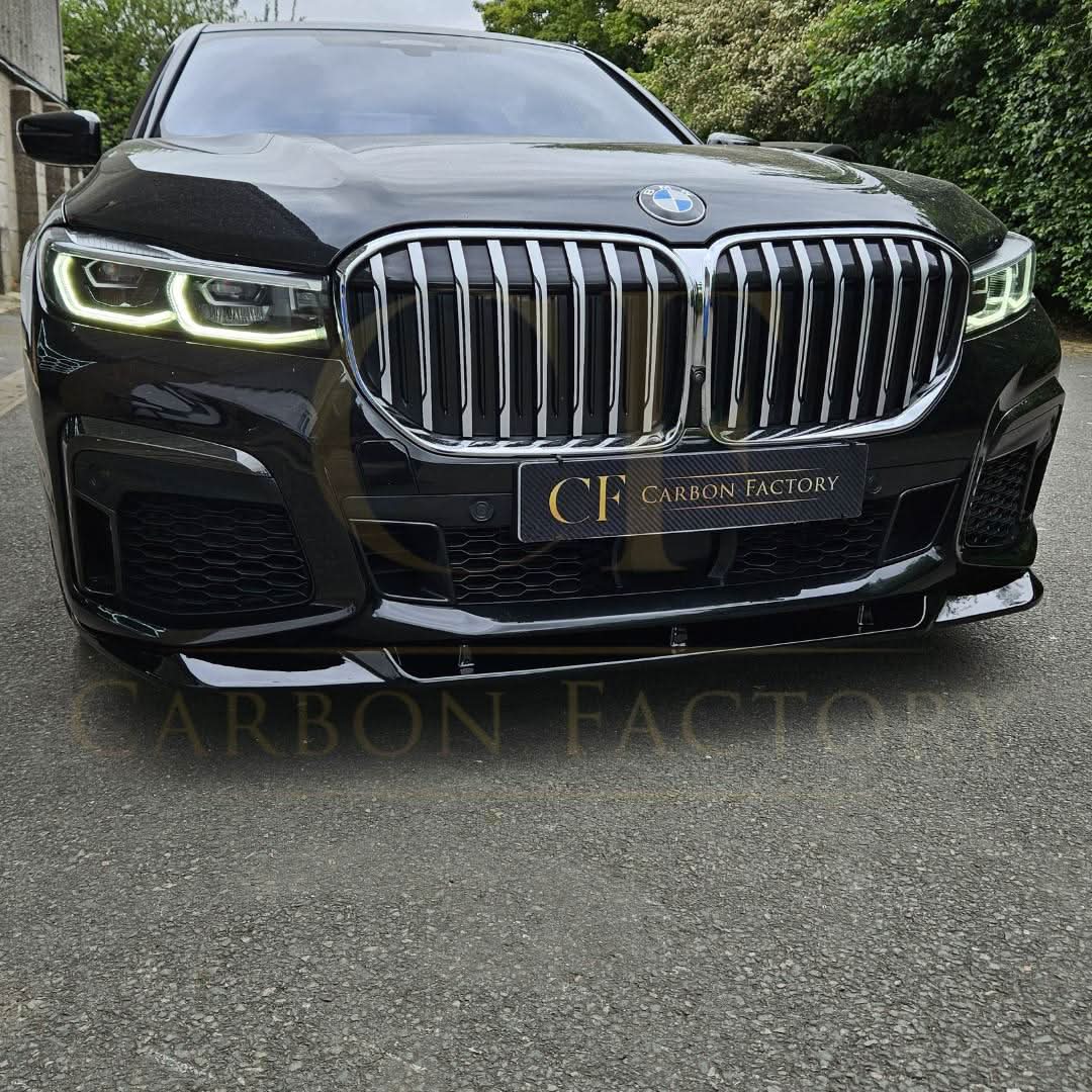 V Style Gloss Black Front Splitter for BMW G11 G12 7 Series LCI 20-23