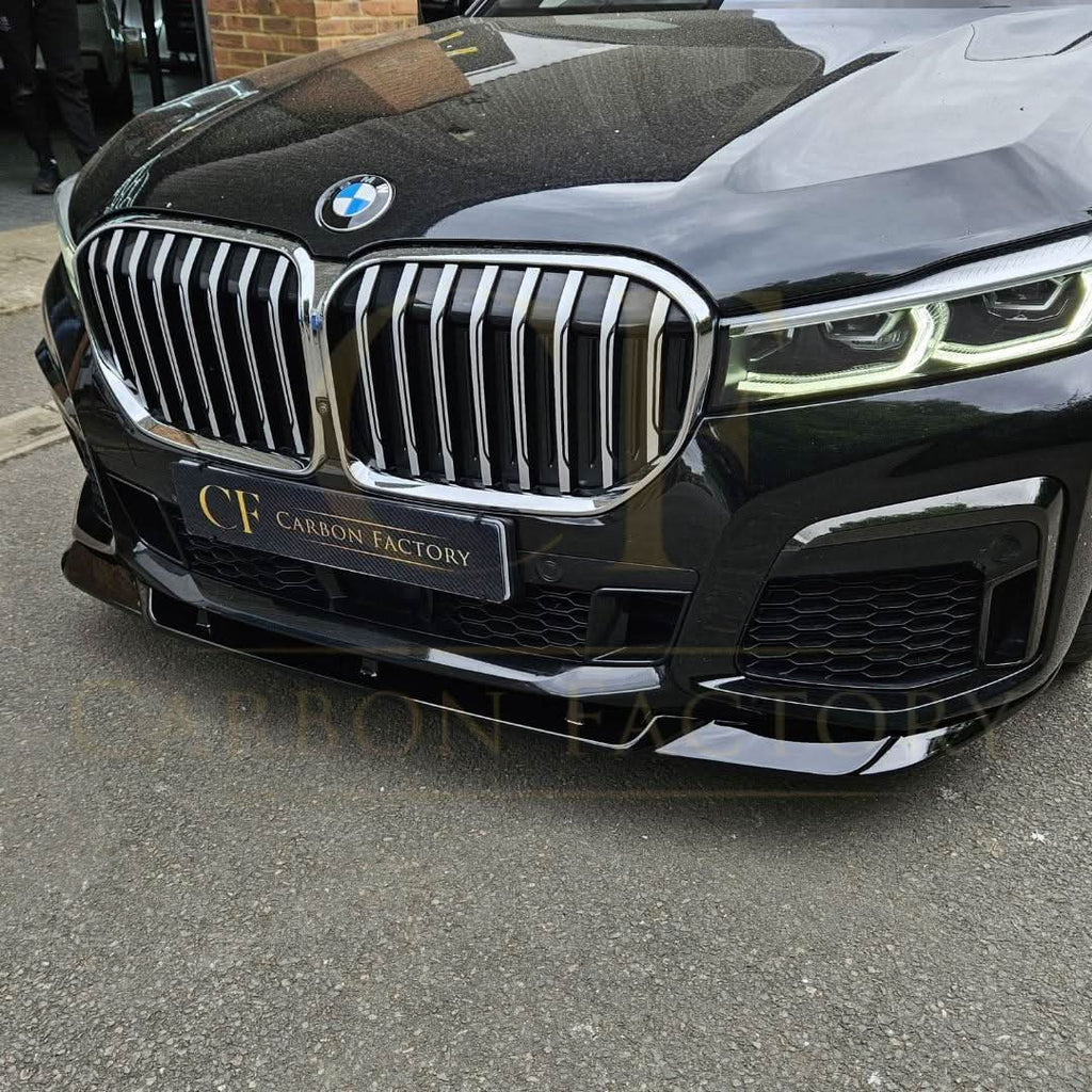 V Style Gloss Black Front Splitter for BMW G11 G12 7 Series LCI 20-23
