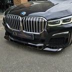 V Style Gloss Black Front Splitter for BMW G11 G12 7 Series LCI 20-23