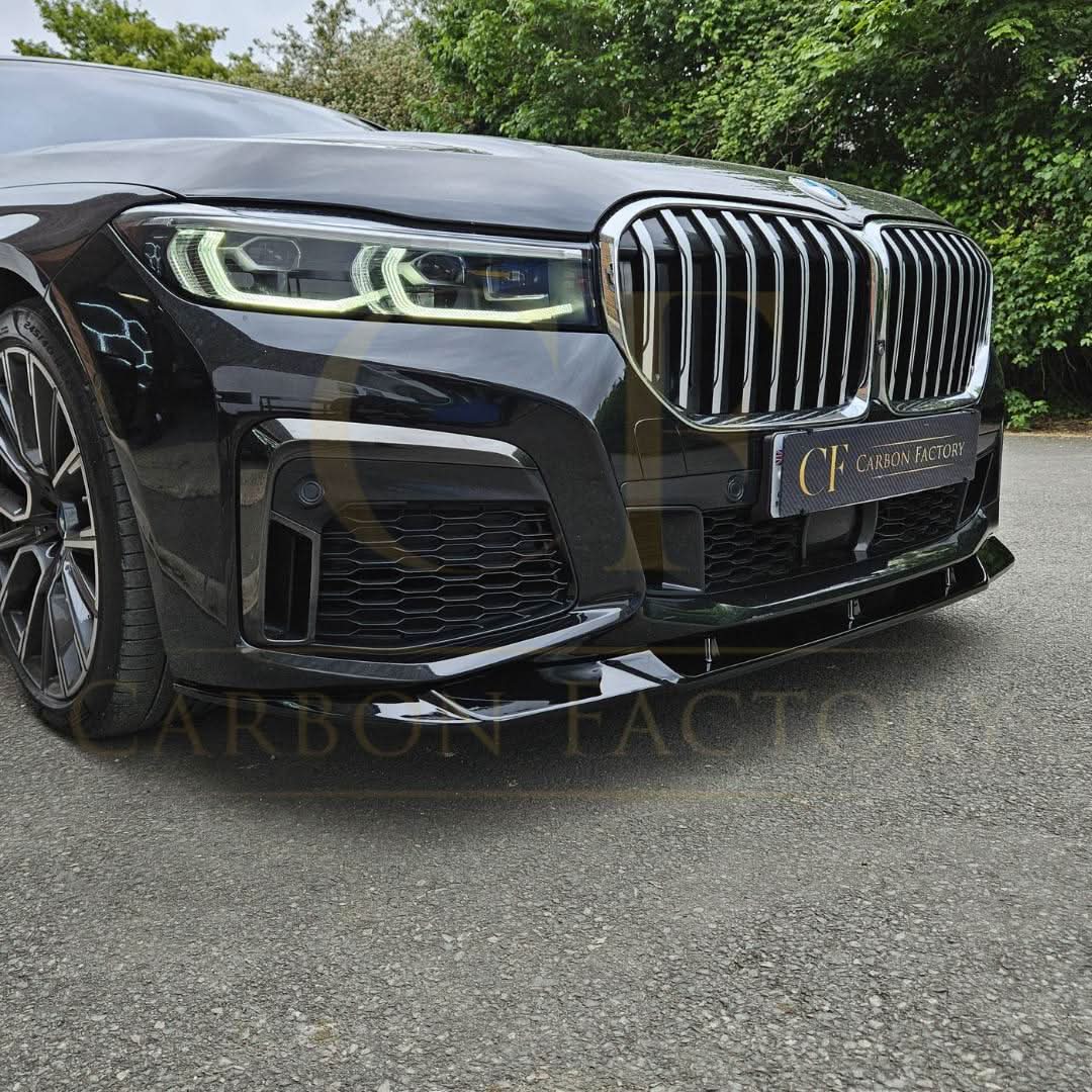 V Style Gloss Black Front Splitter for BMW G11 G12 7 Series LCI 20-23