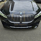 V Style Gloss Black Front Splitter for BMW G11 G12 7 Series LCI 20-23